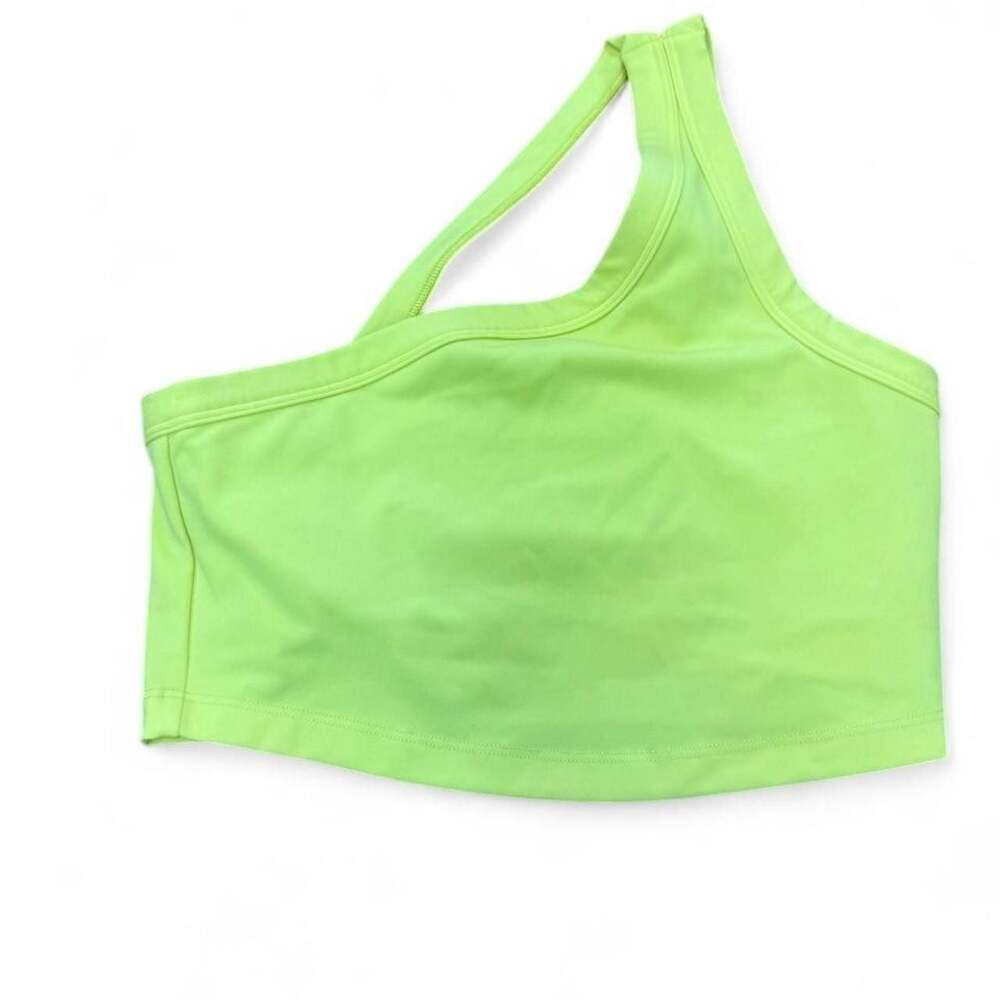 Spiritual Gangster Neon Green One Shoulder Active Crop Top